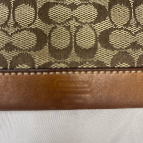 COACH VINTAGE Monogram Canvas & Leather Zipper Key Chain ID Wallet Coin Purse - Picture 4 of 10